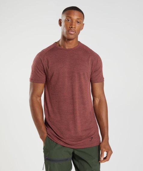 Men's Gymshark Retake Seamless T-Shirts Rose | NZ 7HFTRG